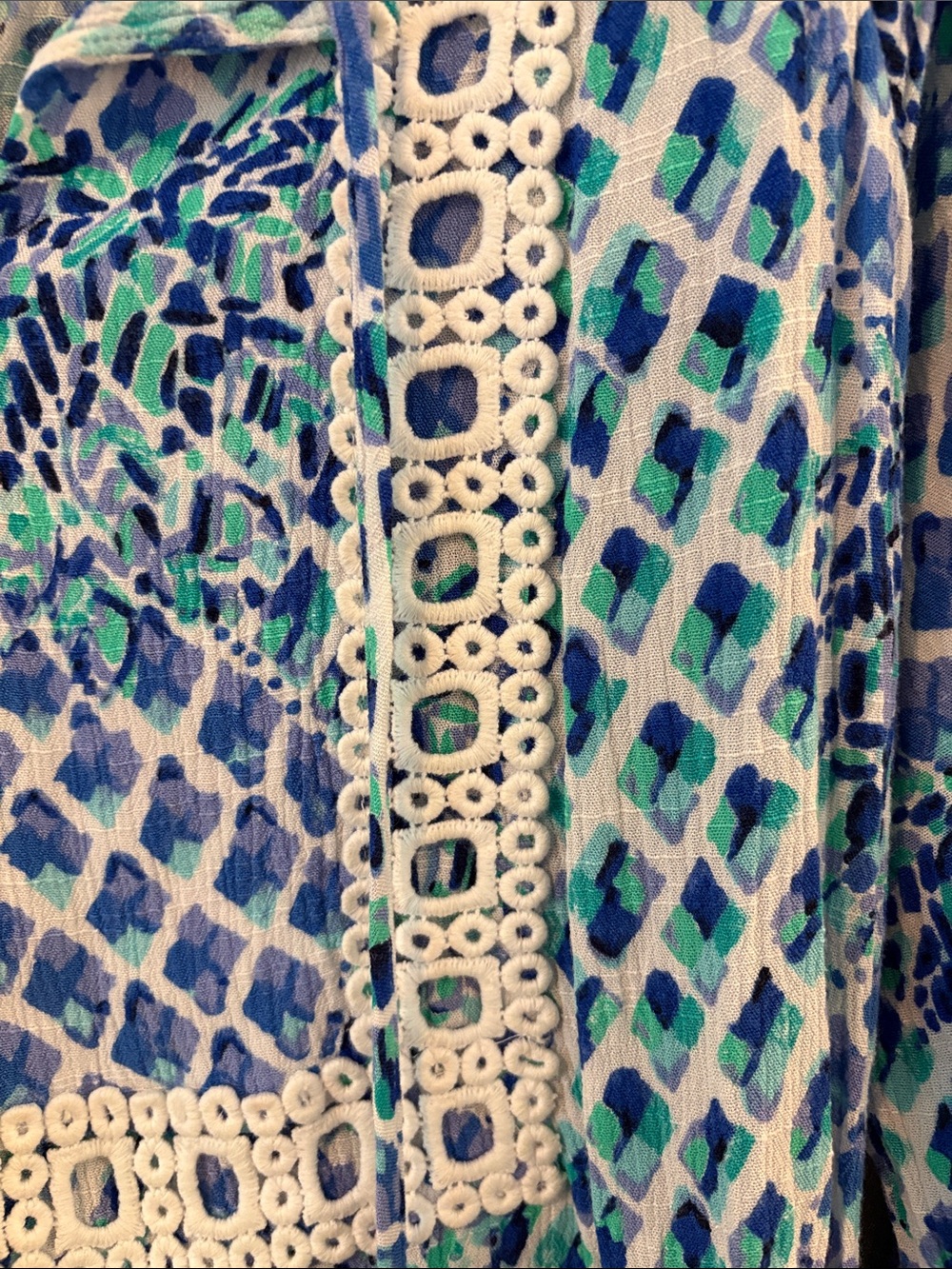 Lilly Pulitzer Blue & Teal Printed Tunic Top - Picture 8 of 12